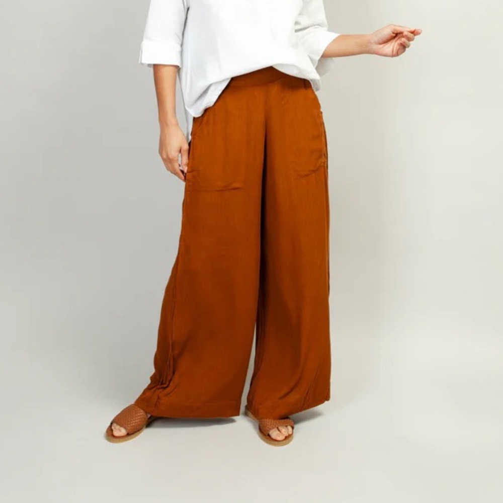 NWT Sseko Designs Wide-Leg Brown Pants flowy